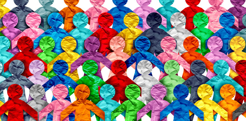 group diverse paper people