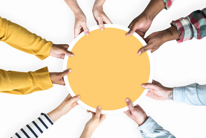 hands supporting together