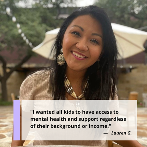 "I wanted all kids to have access to mental health and support regardless of their background or income." Lauren Gutierrez, LCSW and OG social work vlogger, Social Work Scrapbook