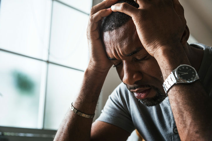 man experiencing burnout