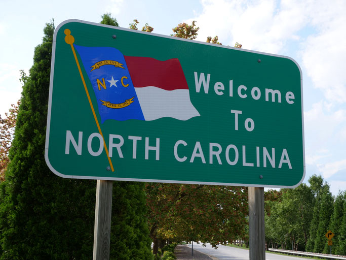 north carolina welcome sign