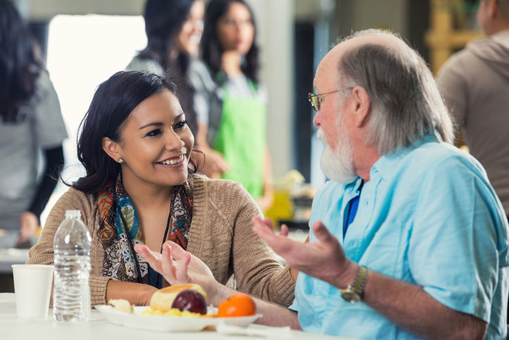 social worker at the food bank