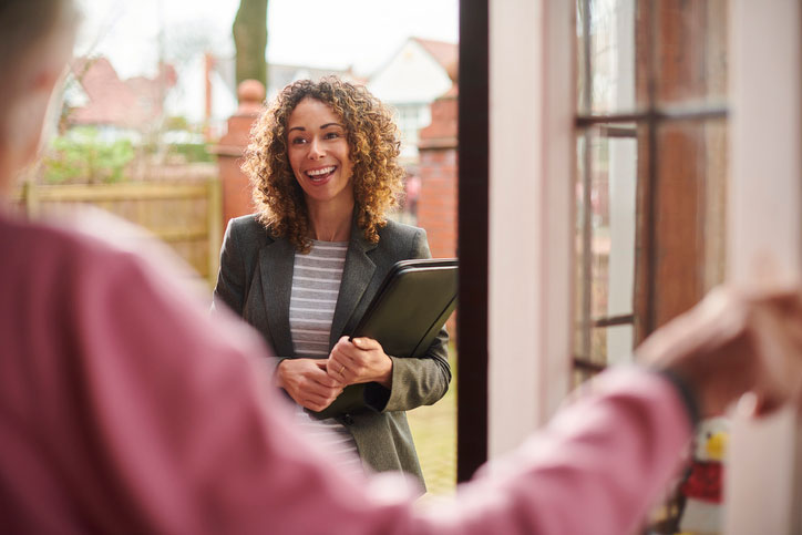 social worker at home visit