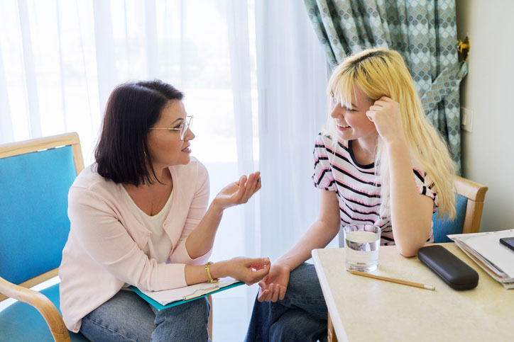 social worker in office