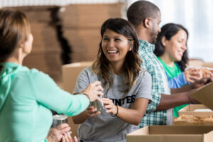 volunteer at local food bank